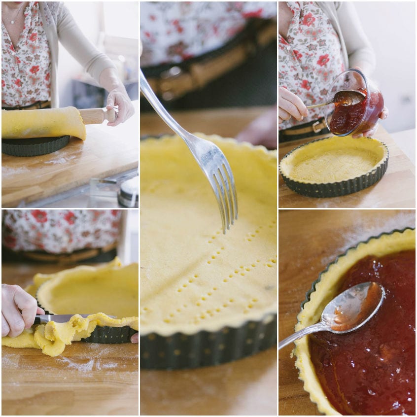 Crostata senza glutine con confettura di fragole