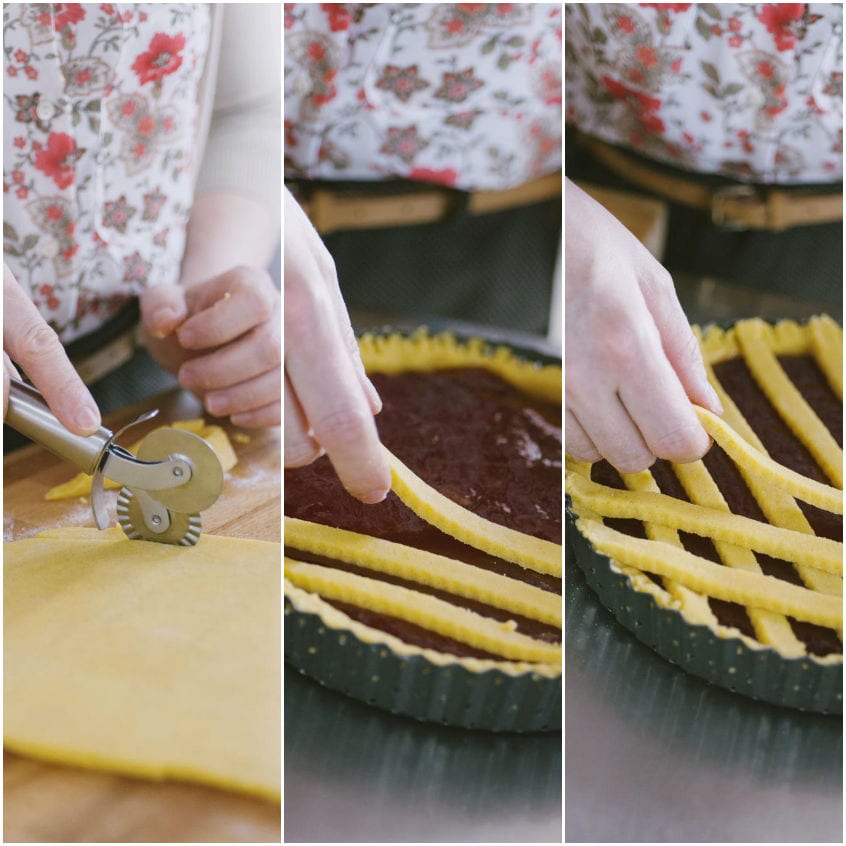 Crostata senza glutine con confettura di fragole