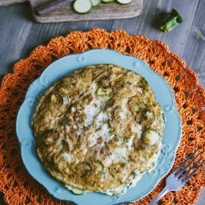 Frittata di albumi e zucchine, appena tolta dalla padella!