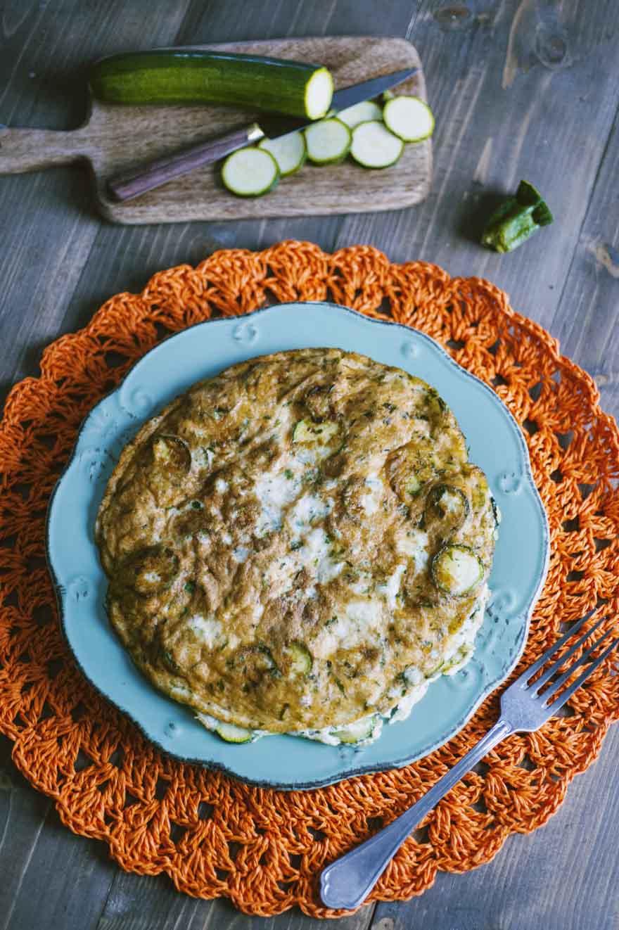 Frittata di albumi e zucchine, appena tolta dalla padella!