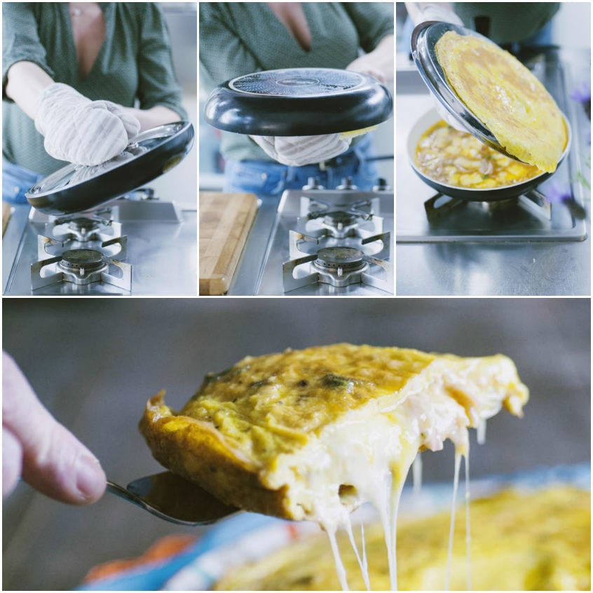 Frittata ripiena di cotto e taleggio