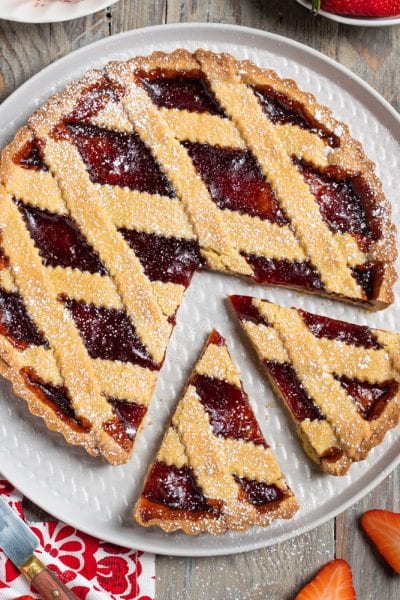 Crostata senza glutine con confettura di fragole