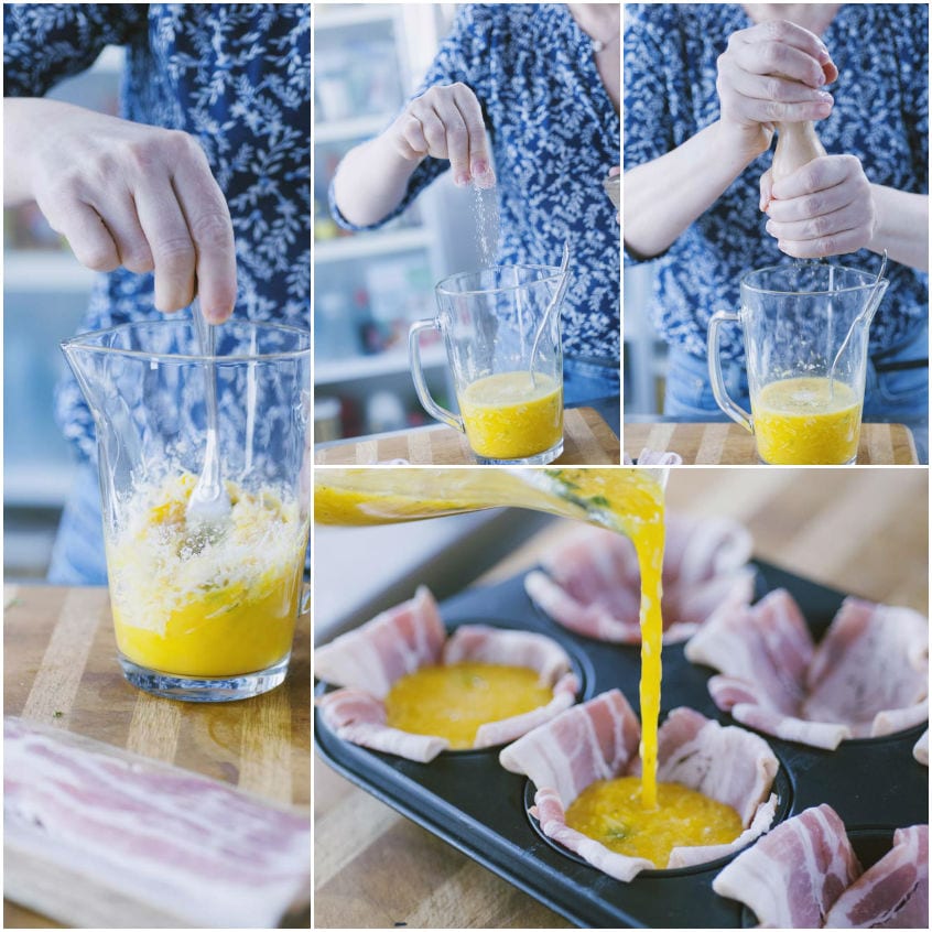 Frittatine nella pancetta con fave e pecorino