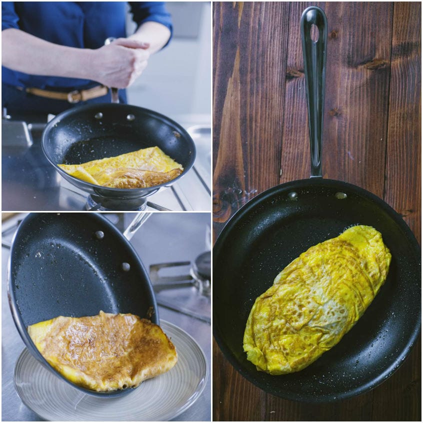 Omelette con emmental e prosciutto
