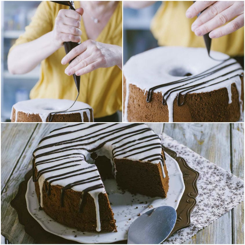 Chiffon cake al cacao, con glassa al cioccolato - Tempo di cottura