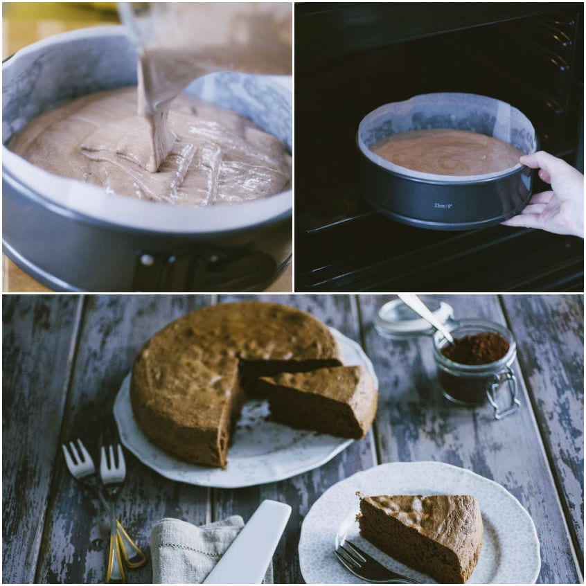 Pan di Spagna al cacao senza glutine e latticini