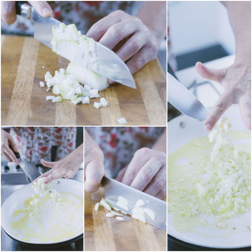 Tagliatelle con finferli e speck