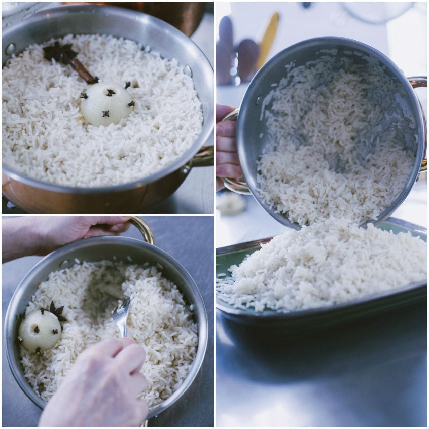Pollo e gamberi al curry con riso pilaf