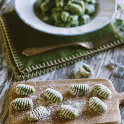 Gnocchi di spinaci, pronti per essere cotti