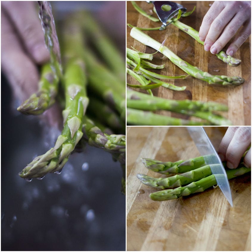 Vellutata di asparagi e spinaci con crema al caprino