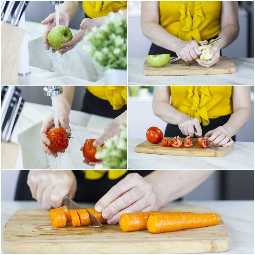 Succo di carota, pomodoro, mela e sedano 