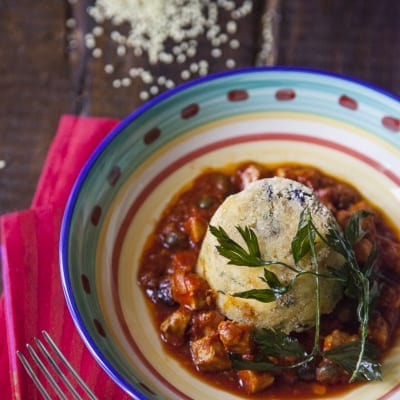 Mini timballo di couscous con tonno ammuttunato