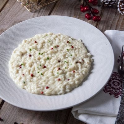 Risotto al mascarpone e pepe rosa