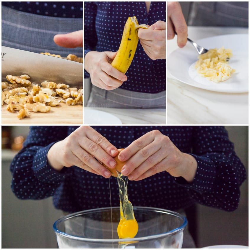 Preparazione impasto per banana bread