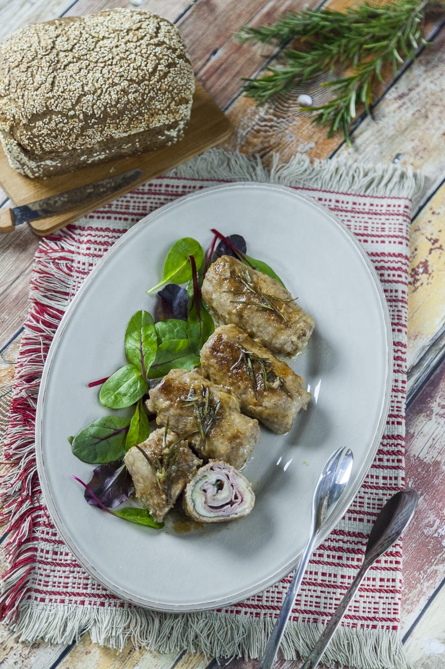 Involtini di manzo con prosciutto e formaggio