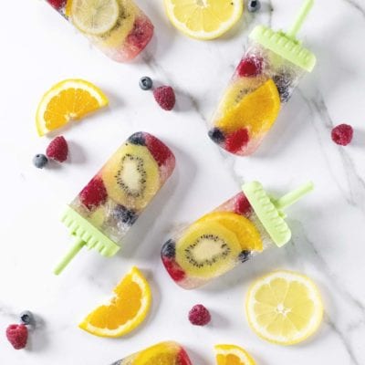 ghiaccioli con frutta e prosecco