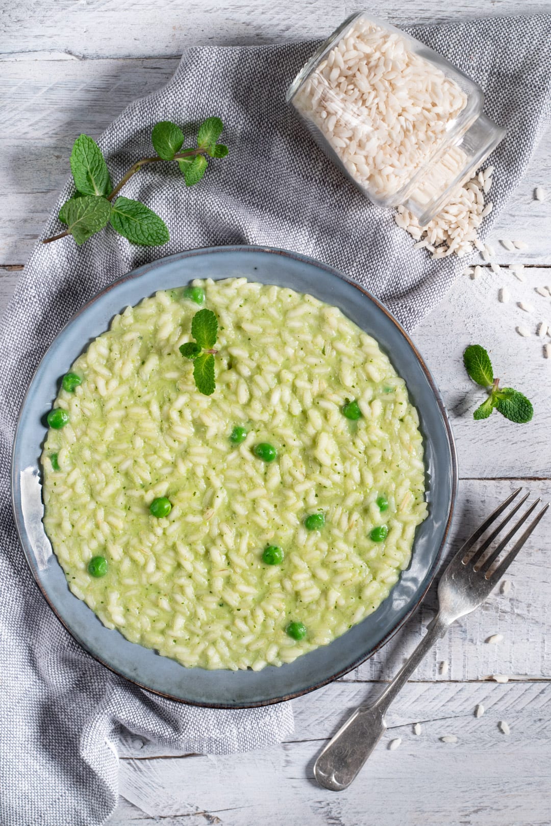 Risotto piselli e menta pronto da gustare