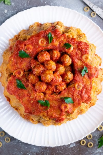 Sformato di anelletti con polpettine