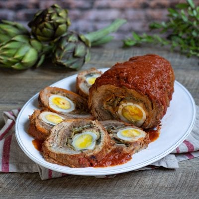 Falsomagro con carciofi pronti per il taglio