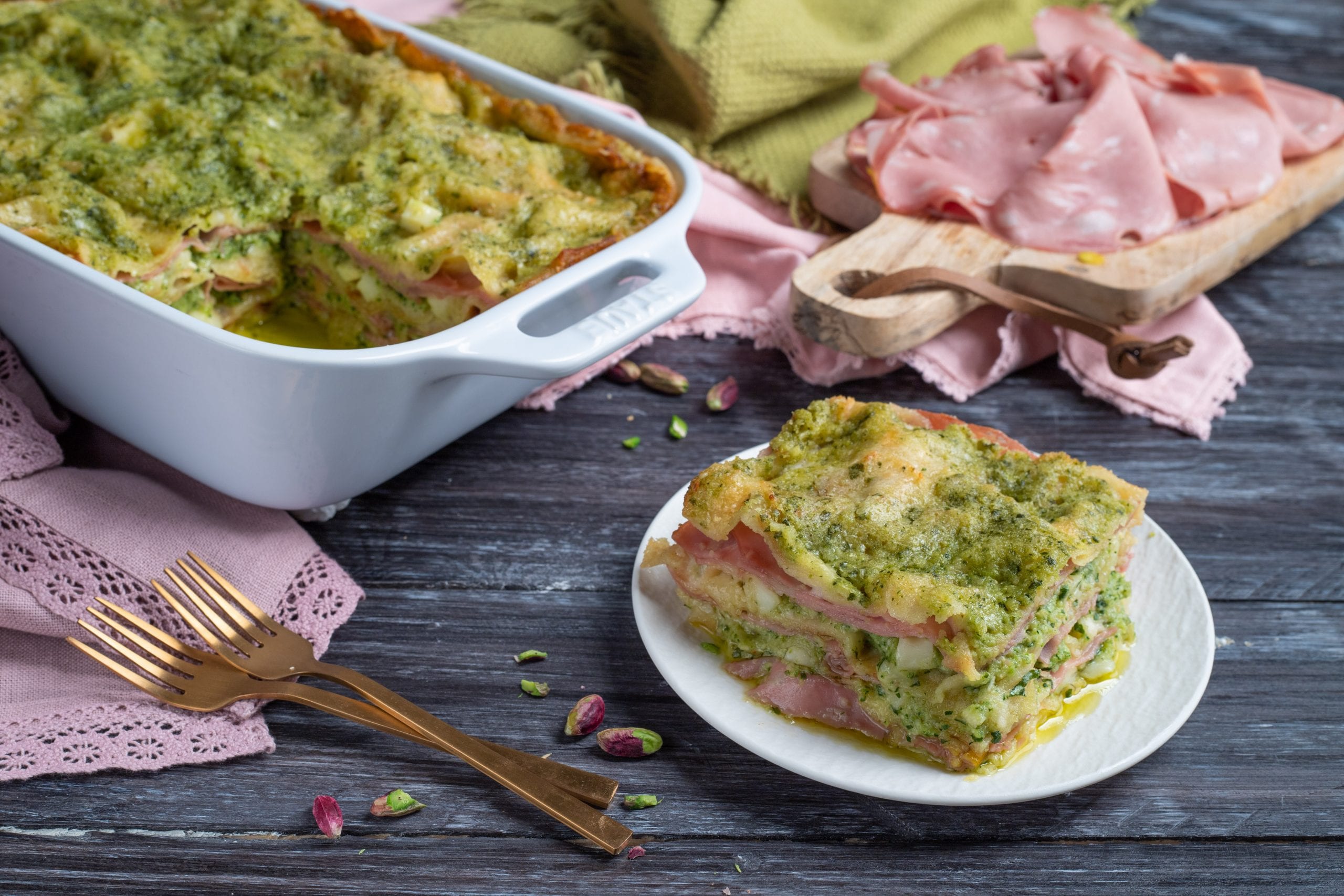 Lasagne di pane carasau con pesto di zucchine e mortadella Buone e belle