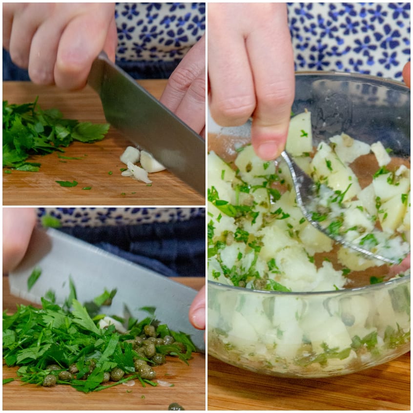 Tortini di alici con hummus alla menta