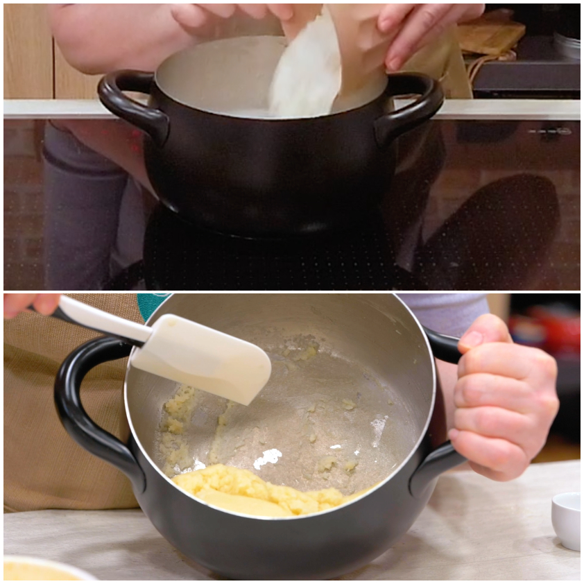 Preparazione pasta choux per bignè