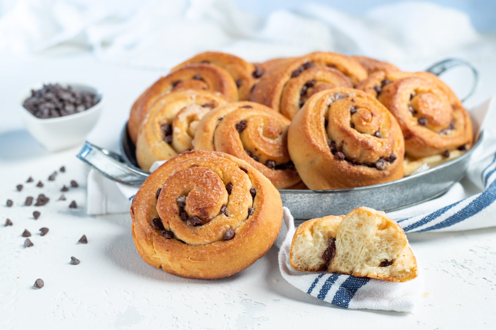 Girelle con gocce di cioccolato - Morbidissime e profumate!