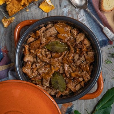 Spezzatino di vitello ai funghi