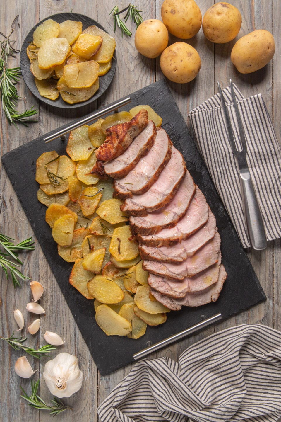 piatto di lombata di vitello con patate