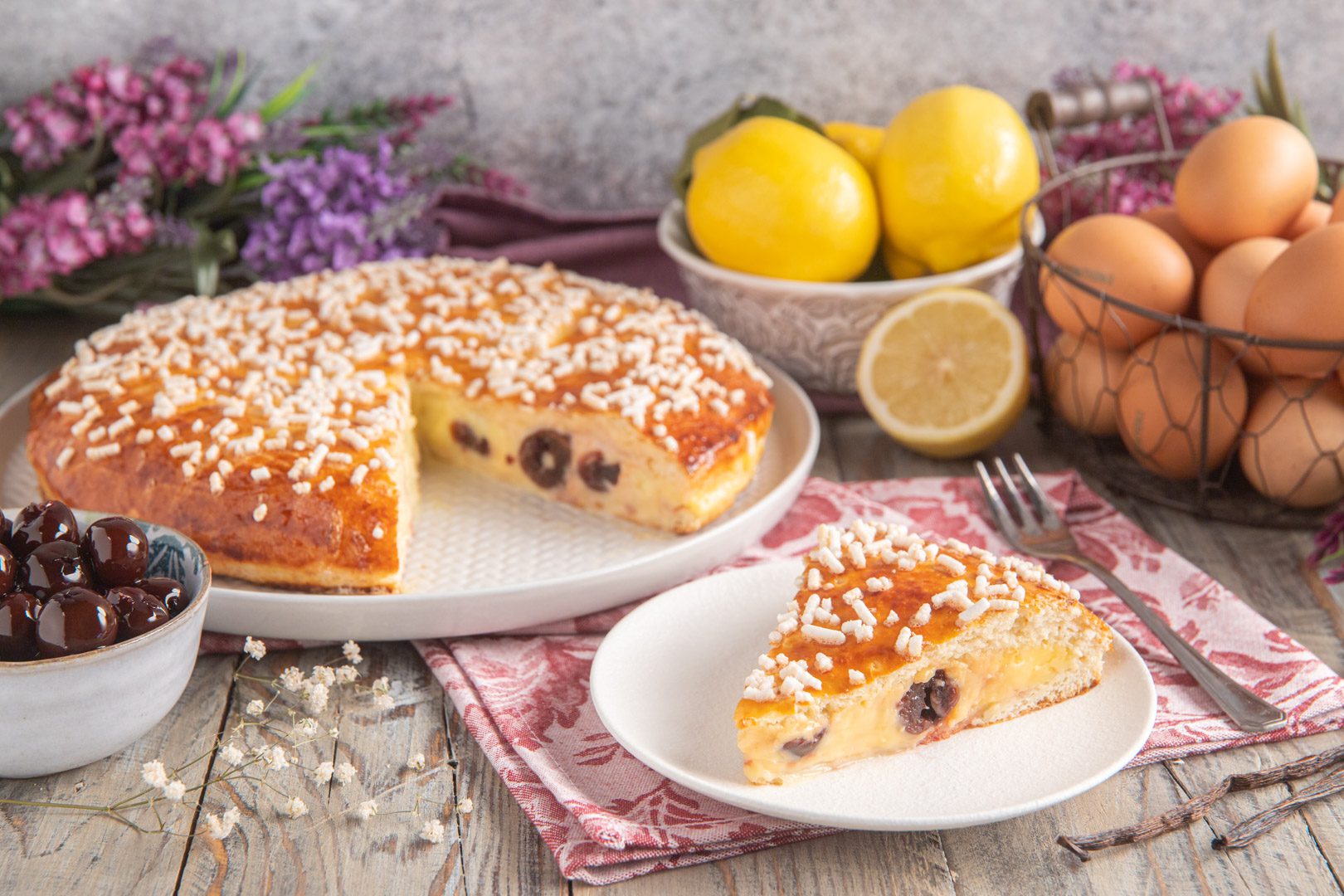 Polacca aversana - Dolce campano con crema e amarene