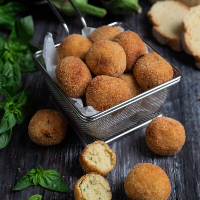 cestino con polpette di melanzane